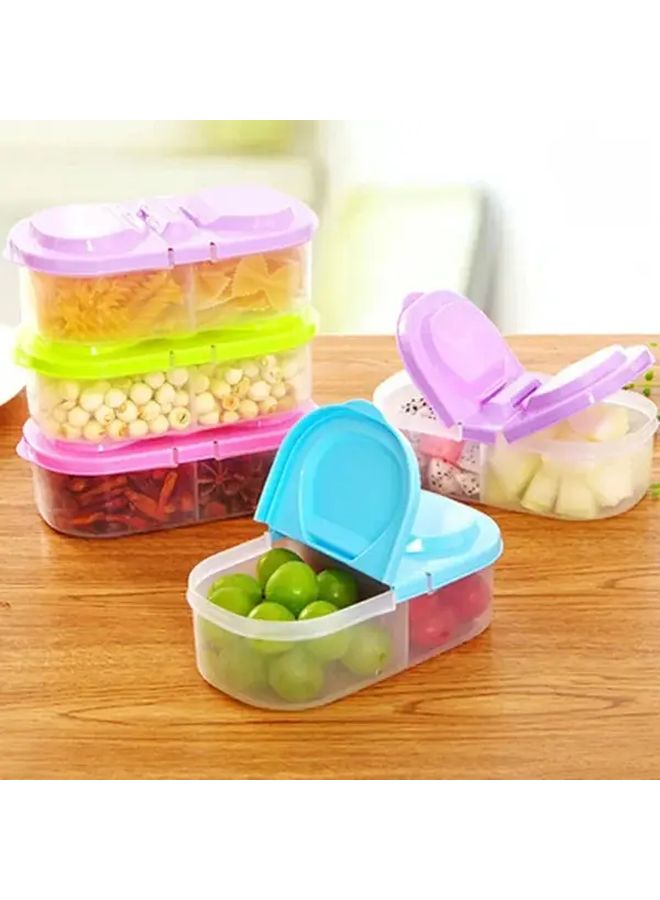 Blue Lid Double Compartment Airtight Food Storage Container For Kitchen Pantry Organization - Image 1